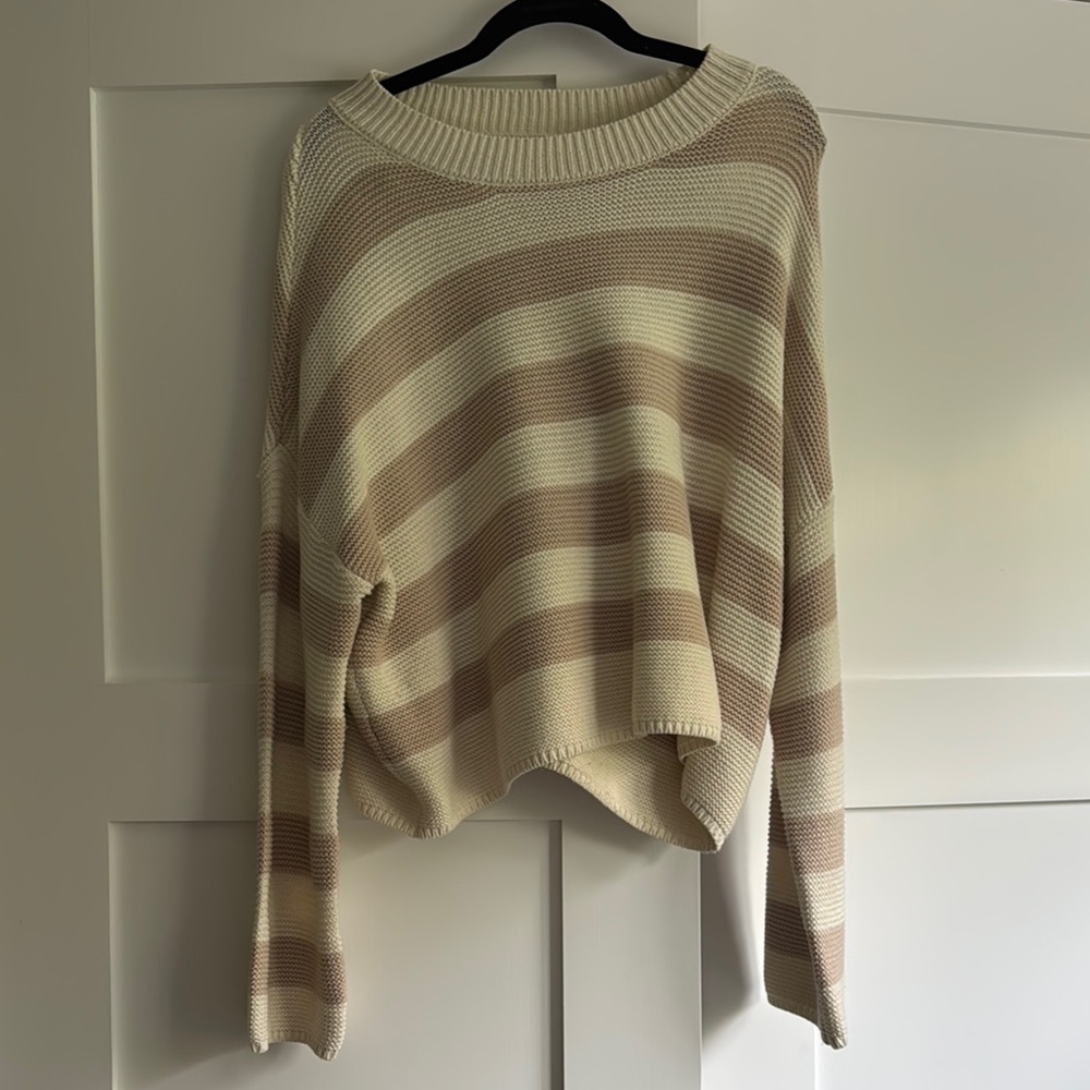 Striped Beige and Cream Sweater
